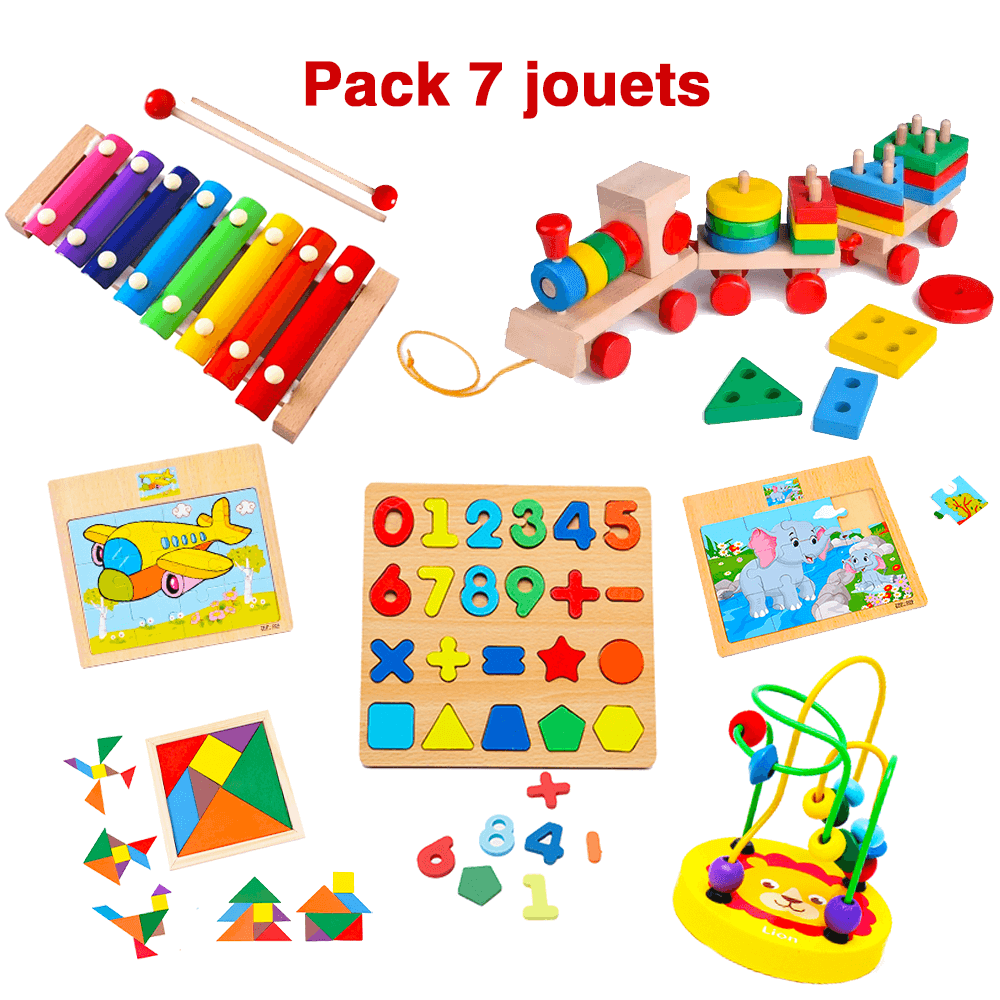 Pack Éducatif 7 Jeux en Bois