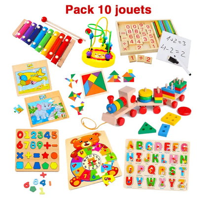 Pack Éducatif 10 Jeux en Bois